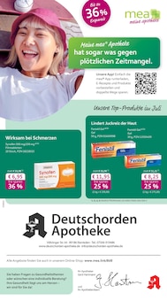 mea - meine apotheke Prospekt der KW 27 "Unsere Juli-Angebote" Aktueller mea - meine apotheke Prospekt "Unsere Juli-Angebote" Seite 1 von 4 Seiten