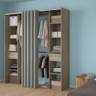Castorama - Kit dressing(1) 2 colonnes réversibles avec rideau Komet II décor chêne grisé H. 200,4 x L. 180 x P. 50,3 cm : offre du catalogue Promo Kit dressing(1) 2 colonnes réversibles avec rideau Komet II décor chêne grisé H. 200,4 x L. 180 x P. 50,3 cm à 99,00 € dans le catalogue Castorama ""