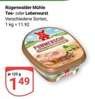 Tee- oder Leberwurst Angebote von Rügenwalder Mühle bei GLOBUS Gera für 1,49 €