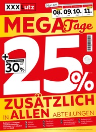 XXXLutz Möbelhäuser Prospekt: "MEGA-Tage - 25% ZUSÄTZLICH IN ALLEN ABTEILUNGEN", 2 Seiten, 08.06.2023 - 11.06.2023