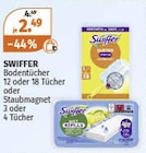 Bodentücher 12 oder 18 Tücher oder Staubmagnet 3 oder 4 Tücher von Swiffer im aktuellen Müller Prospekt für 2,49 €