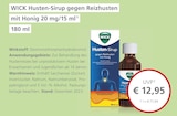 Husten-Sirup gegen Reizhusten mit Honig Angebote von WICK bei LINDA Premiumapotheke Celle für 12,95 €