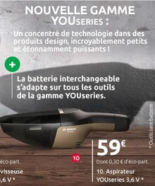 Aspirateur youseries 3,6 v * - Mr Bricolage à Toulouse Aspirateur youseries 3,6 v * en promo chez Mr Bricolage Toulouse à 59,00 €