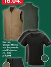 Herren-Canvas-Weste im Kaufland Prospekt Herren-Canvas-Weste im aktuellen Kaufland Prospekt für 12,99 €
