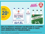 Promo 20% avec la carte ticket e.Leclerc sur les produits présents en magasin de la gamme eaux minérales marque repère (hors st diery, eaux aromatisées et magnésiennes) à  dans le catalogue E.Leclerc à Villeparisis