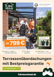 Tuinmaximaal Baumärkte Prospekt der aktuellen Woche mit 14 Seiten, gültig von 07.07.2026 bis 16.08.2026, in Rommerskirchen und Umgebung Aktueller Tuinmaximaal Baumärkte Prospekt in Rommerskirchen und Umgebung, "Terrassenüberdachungen mit Bestpreisgarantie" mit 14 Seiten, 07.07.2026 - 16.08.2026