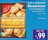 Weizenbrötchen zum Fertigbacken Angebote von Gut & Günstig bei EDEKA Gießen für 0,99 €