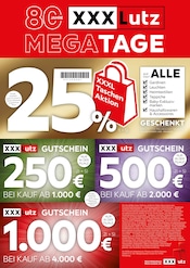 Aktueller XXXLutz Möbelhäuser Prospekt mit Teppichboden, "MEGATAGE", Seite 1