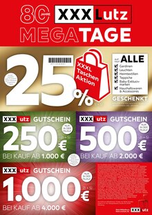 Gutscheine im XXXLutz Möbelhäuser Prospekt "MEGATAGE" mit 1 Seiten (Mannheim)