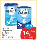 Folgemilch 2 oder 3 von Aptamil im aktuellen budni Prospekt