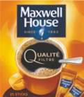 25 STICKS DE CAFÉ SOLUBLE - MAXWELL HOUSE à 2,29 € dans le catalogue Aldi