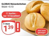 Aktuelles Weizenbrötchen Angebot bei GLOBUS in Duisburg ab 1,39 €