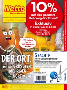 Netto Marken-Discount Prospekt 10% auf das gesamte Mehrweg-Sortiment mit 4 Seiten