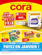 Catalogue Supermarchés Cora en cours à Fressac et alentours, "GROS VOLUMES = PETITS PRIX", 48 pages, 25/10/2024 - 09/11/2024