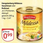 Mildessa Sauerkraut Angebote von Hengstenberg bei GLOBUS Trier für 0,99 €