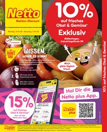 Netto Marken-Discount Prospekt für Möllenhagen mit 2} Seiten Netto Marken-Discount Prospekt für Möllenhagen: "10% auf Obst & Gemüse", 2 Seiten, 12.01.2026 - 17.01.2026