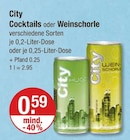 Cocktail im V-Markt Prospekt Cocktails von City im aktuellen V-Markt Prospekt für 0,59 €