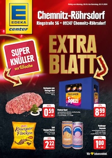 Bier im E center Prospekt "EXTRA BLATT" mit 2 Seiten (Chemnitz)