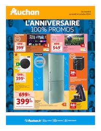 Prospectus Supermarchés de Auchan Hypermarché à Le Cellier: "L'ANNIVERSAIRE 100 % PROMOS", 4 pages, 08/10/2024 - 14/10/2024