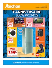 Prospectus Auchan Hypermarché à Saint-Nazaire, "L'ANNIVERSAIRE 100 % PROMOS", 4 pages de promos valables du 08/10/2024 au 14/10/2024