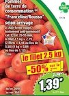 Pommes de terre de consommation Franceline/Rousso - Norma à Reims Pommes de terre de consommation Franceline/Rousso en promo chez Norma Reims à 1,39 €