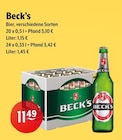 Bier im Angebot bei Getränke Hoffmann in Nordhorn Bier Angebote von Beck’s bei Getränke Hoffmann Nordhorn für 11,49 €