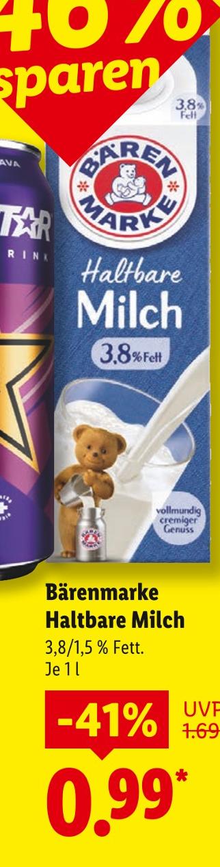 Haltbare Milch 1,5 % Fett