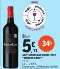 AOC Bordeaux rouge 2022 - Mouton Cadet en promo chez E.Leclerc Biscarrosse à 5,71 €