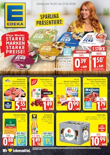 EDEKA Prospekt der Woche "Top Angebote" Seite 1, 16.02.2026 bis 21.02.2026 für Wismar Aktueller EDEKA Prospekt "Top Angebote" Seite 1 von 12 Seiten für Wismar
