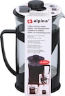 CAFETIÈRE ET THÉIÈRE À PISTON - ALPINA - Netto à Saint-Maur-des-Fossés CAFETIÈRE ET THÉIÈRE À PISTON - ALPINA en promo chez Netto Saint-Maur-des-Fossés à 5,99 €