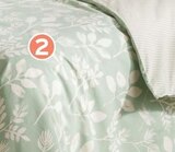 Parure housse de couette + 2 taies d'oreillers helmi sauge - DOMEDIA dans le catalogue Intermarché Hyper