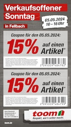 Aktueller toom Baumarkt Baumärkte Prospekt für Korntal-Münchingen: Verkaufsoffener Sonntag mit 1} Seite, 05.05.2024 - 05.05.2024