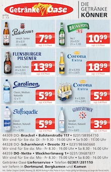 Mineralwasser im Getränke Oase Prospekt "Aktuelle Angebote" mit 1 Seiten (Dortmund)