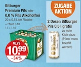 Bitburger Premium Pils oder 0,0 % Pils Alkoholfrei von  im aktuellen V-Markt Prospekt für 10,99 €