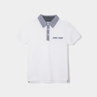 Polo manches courtes 1 poche blanc garçon en promo chez La Halle Polo manches courtes 1 poche blanc garçon dans le catalogue La Halle