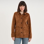 Veste effet suédine boutonnée camel femme dans le catalogue La Halle