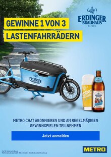 METRO Prospekt GEWINNE 1 VON 3 LASTENFAHRRÄDERN mit 1 Seite
