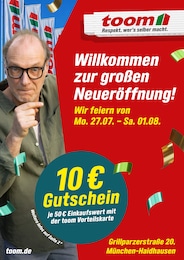 toom Baumarkt Prospekt für München mit 16 Seiten toom Baumarkt Prospekt für München: "Respekt, wer's selber macht.", 16 Seiten, 25.07.2026 - 01.08.2026