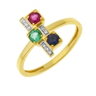 Promo Bague en or jaune rhodié saphir rubis émeraude et diamants à 479,00 € dans le catalogue E.Leclerc à Basse-Goulaine