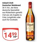 Uralt Deutscher Weinbrand Angebote von Asbach bei GLOBUS Neubrandenburg für 14,99 €