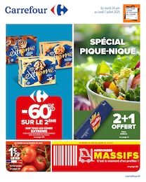 Catalogue Carrefour avec 56 pages de promos Prospectus Carrefour, "SPÉCIAL PIQUE-NIQUE", pages, 24/06/2025 - 07/07/2025