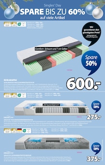 Matratze im JYSK Prospekt "Ein großartiges Weihnachtsangebot. SPARE BIS ZU 60%" mit 17 Seiten (Wolfsburg)