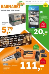 Aktueller Globus-Baumarkt Baumärkte Prospekt in Adelebsen und Umgebung, "Immer eine Idee besser" mit 11 Seiten, 29.12.2025 - 03.01.2026