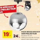 Pack boule disco et son projecteur en promo chez Stokomani Pack boule disco et son projecteur dans le catalogue Stokomani