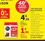 Cafe nescafe - DOLCE GUSTO - Hyper U à Dreux Cafe nescafe - DOLCE GUSTO en promo chez Hyper U Dreux à 1,86 €