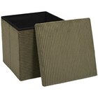 Coffre pouf pliable côtelé "Scott" kaki en promo chez Carrefour Troyes à 12,99 €