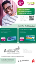 mea - meine apotheke Prospekt für Suhl mit 4 Seiten mea - meine apotheke Prospekt für Suhl: "Unsere Juni-Angebote", 4 Seiten, 01.06.2025 - 30.06.2025