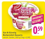 Buttermilch Dessert Himbeere-Vanille Angebote von Gut & Günstig bei E center Kaiserslautern für 0,59 €