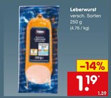 Leberwurst Angebote bei Netto Marken-Discount Freiburg für 1,19 €