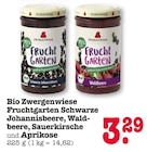 Bio Zwergenwiese Fruchtgarten Schwarze Johannisbeere oder Waldbeere oder Sauerkirsche oder Aprikose Angebote von Zwergenwiese bei EDEKA Frankfurt für 3,29 €